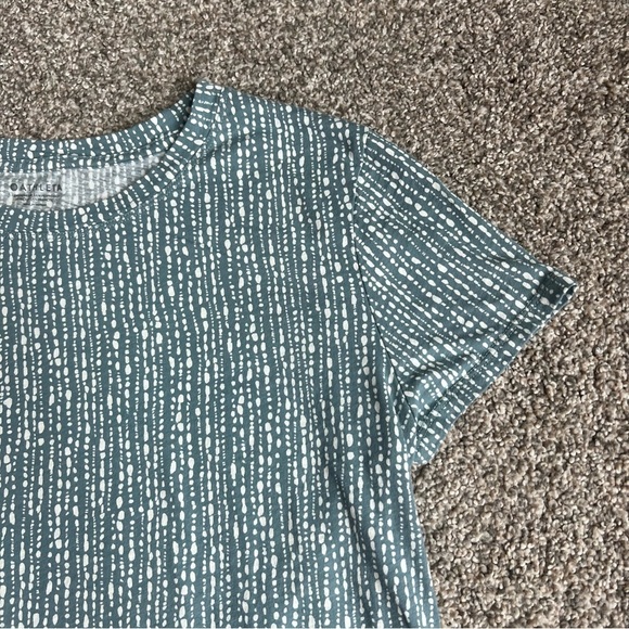 Athleta Dusty Blue Cotton Crew Neck Tee, Size Medium - Picture 2 of 6